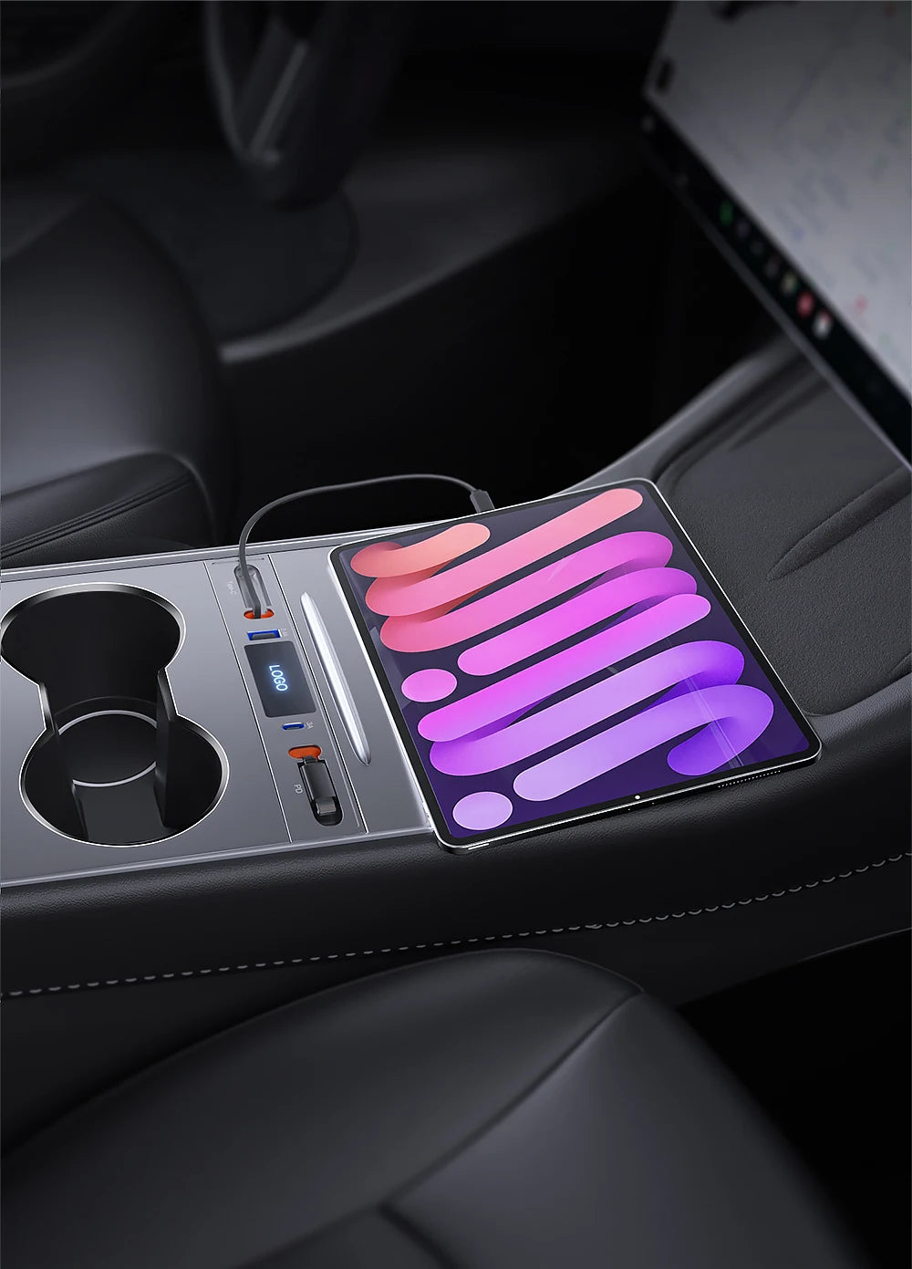 Tesla Model 3 & Model Y 27W Quick Charger USB Shunt Hub – Intelligent Docking Station Car Adapter & Splitter Extension