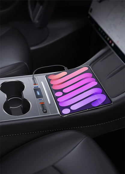 Tesla Model 3 & Model Y 27W Quick Charger USB Shunt Hub – Intelligent Docking Station Car Adapter & Splitter Extension
