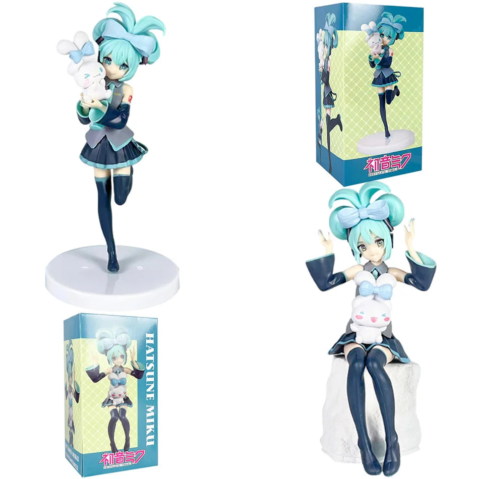20CM Anime Hatsune Miku x Cinnamoroll Figure – Collectible Decorative Model, Kawaii Gift for Kids