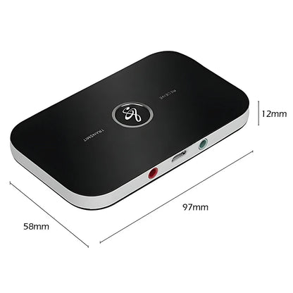 B6 2-in-1 Bluetooth 5.3 Audio Transmitter & Receiver | 3.5mm AUX RCA USB Wireless Adapter for Car, PC, TV, Headphones