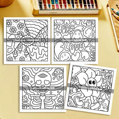 GROOVY Bold Patterns Coloring Book – Cute Adult Drawing Book for Parties & Birthdays