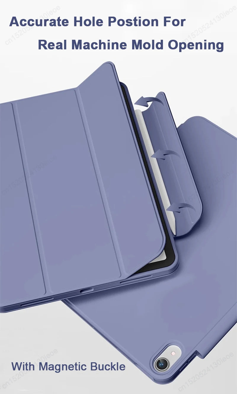Magnetic 360° Detachable Back Cover Case for iPad Air 4/5 (10.9") & iPad Pro 11", 12.9" – Compatible with iPad A16 10th & 11th Gen
