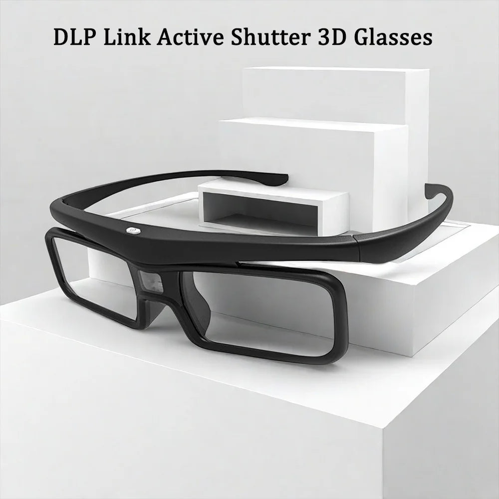 2025 DLP Link Active Shutter 3D Glasses – USB Rechargeable Eyewear for Home Cinema DLP Projectors (Not for All TVs)