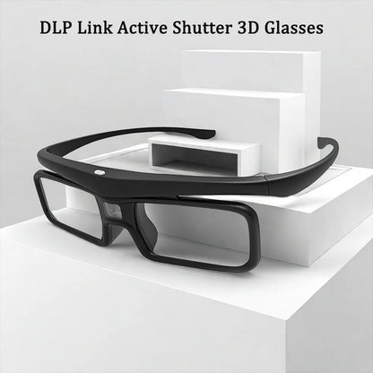2025 DLP Link Active Shutter 3D Glasses – USB Rechargeable Eyewear for Home Cinema DLP Projectors (Not for All TVs)
