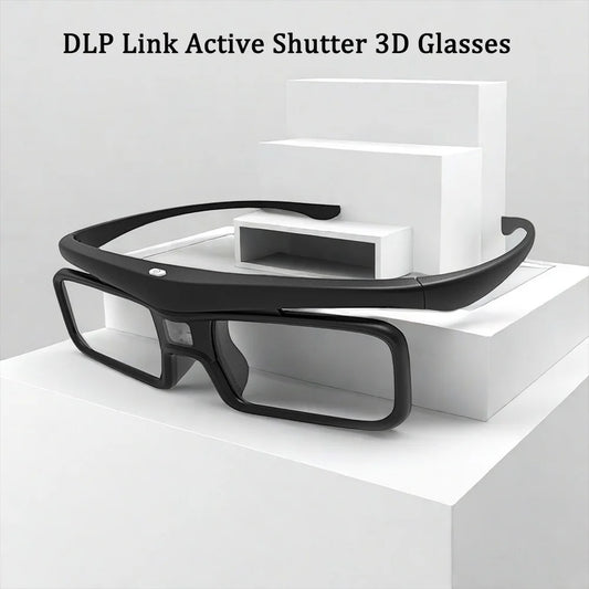 2025 DLP Link Active Shutter 3D Glasses – USB Rechargeable Eyewear for Home Cinema DLP Projectors (Not for All TVs)