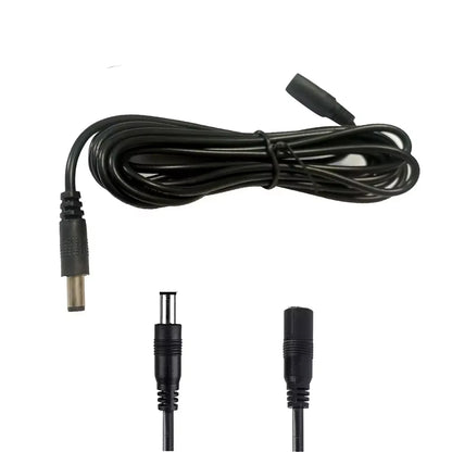 DC Extension Power Cable - 2.1mm x 5.5mm Female to Male Connector Cord for LED Lights, CCTV & Electronics