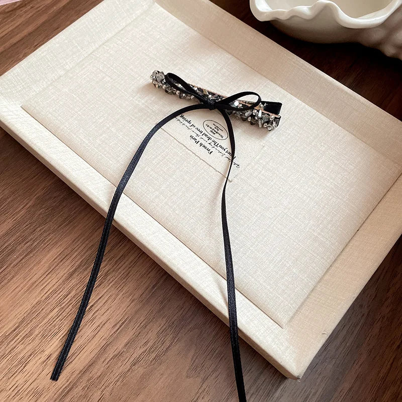 Pearl Camellia Letter Hair Clip - French Retro Flower Duckbill Side Fringe Accessory