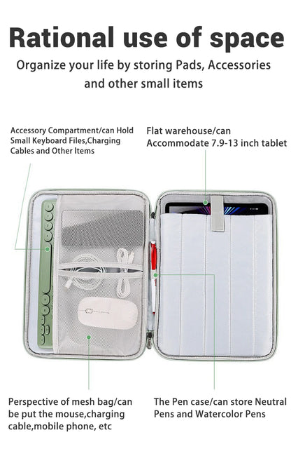 EMTRA Tablet Handbag Case - Shockproof Cover for iPad Mini 6, Air 4/5, Pro 11/12.9, Xiaomi Pad 5 & Kindle