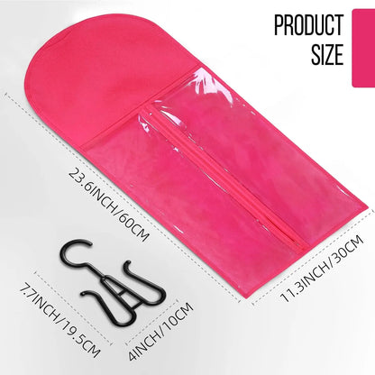 Premium Wig Storage Bags - Transparent Hanging Organizer with Metal Hangers for Wigs & Hair Extensions
