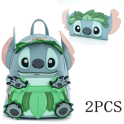 Stitch Luau Cosplay Double Strap Shoulder Bag – Women’s Beach Backpack & Wallet Purse