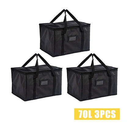 70L Large Capacity Insulated Cooler Bag – Thermal Foil Lunch & Food Storage Tote, Portable Zip Picnic & Camping Bag for Hot & Cold Retention