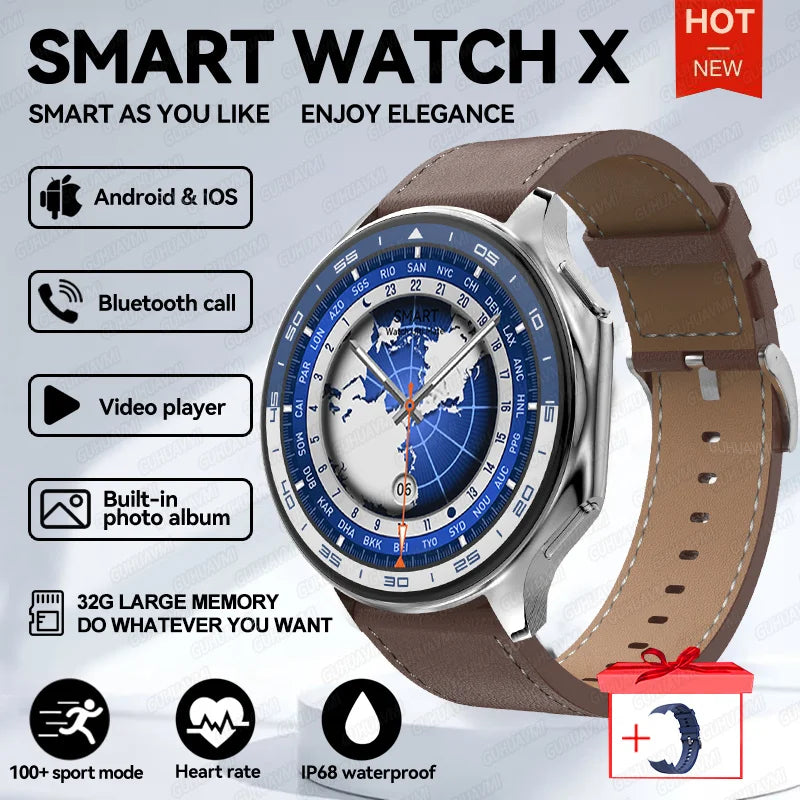 2024 OPPO Watch X Smartwatch — 4G, AMOLED Display, Music & Video, Bluetooth Call, IP68 Waterproof, Compatible with TWS Earphones
