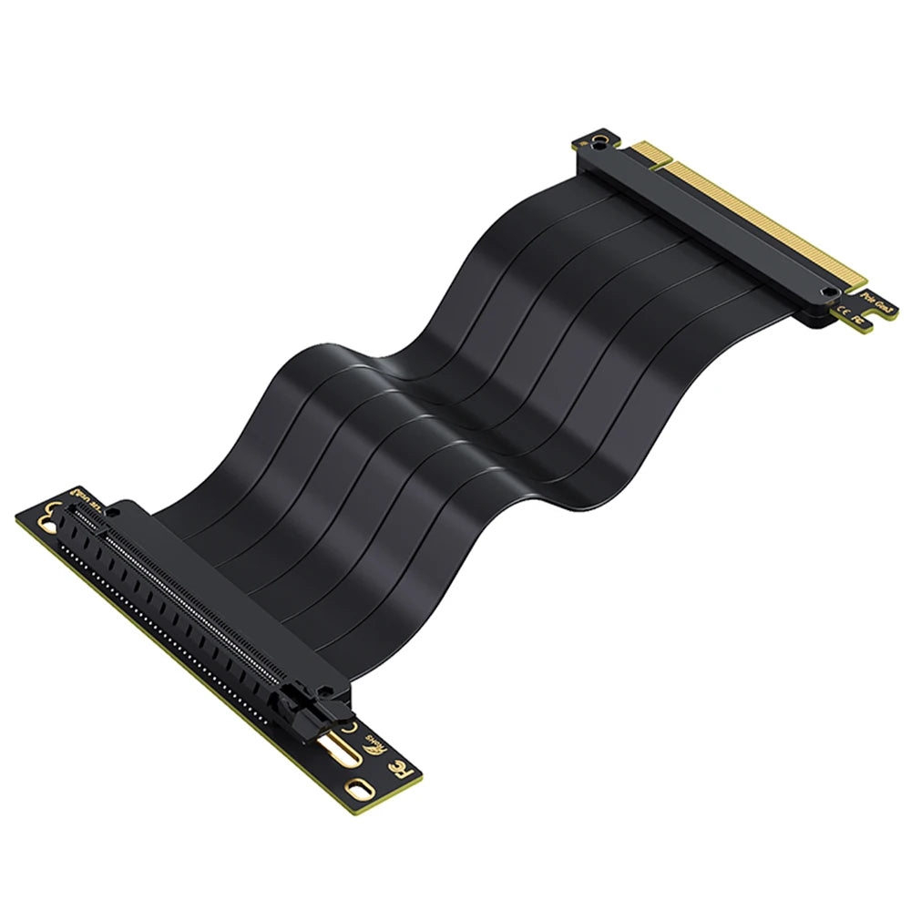 TEUCER L-Z3 GPU Vertical Mounting Bracket Kit – PCIe 4.0 X16 Riser Cable 200mm for Graphics Card Steering Mount