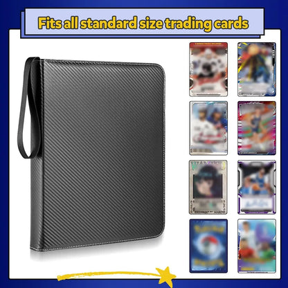 900 Pocket Card Binder Sleeves with Zipper, Double-Sided Card Holder Case for TCG CCG Storage (Black)