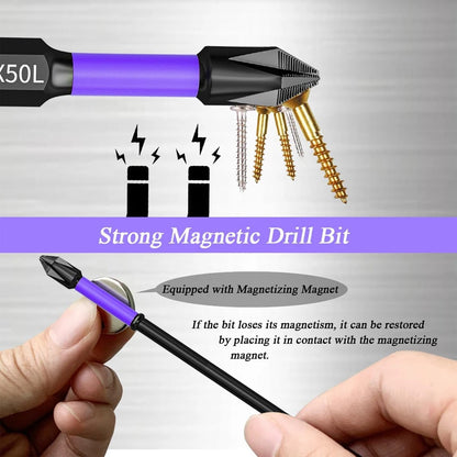5/12 Pcs Magnetic Screwdriver Bit Set – Non-Slip Shockproof Phillips Impact & Hex Shank Alloy Steel Bits for Power Tools