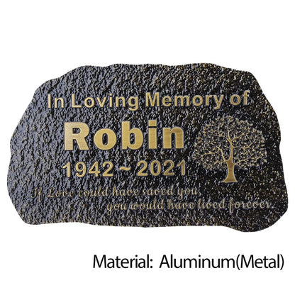 Personalized Memorial Plaque – Custom Engraved Grave Marker for Loved Ones or Pets (Dog & Cat), Remembrance Plaques