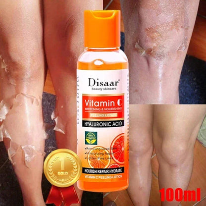 Yellow Peeling Lotion – 100% Organic Body Scrub with Hyaluronic Acid, Dark Skin Bleaching, Exfoliating, Whitening & Moisturizing