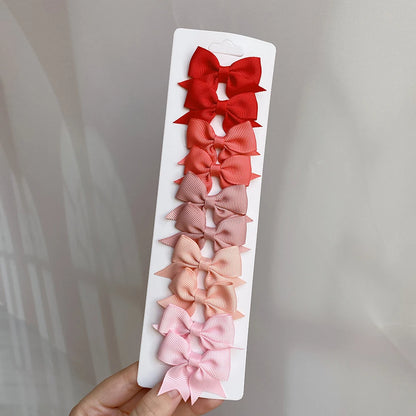 10pcs Kids Bow Hair Clips - Handmade Ribbon Bowknot Barrettes for Baby Girls Hair Accessories