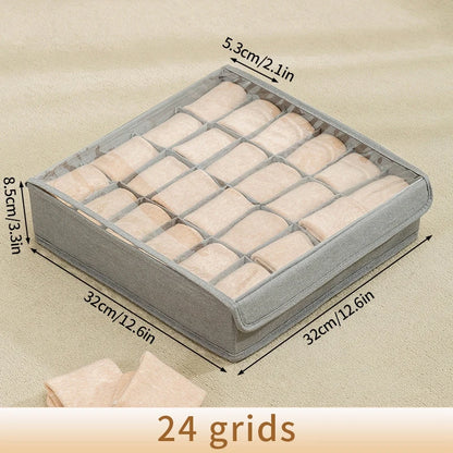 Foldable Underwear Storage Box – Non-Woven Organizer for Panties, Bra, Socks, Clothes Separator for Bedroom Drawers & Wardrobe