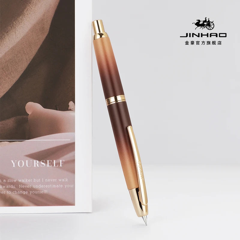 Limited Edition Jinhao 10 Retractable Fountain Pen — EF/F Nib with Ink Converter, Gradient Coffee