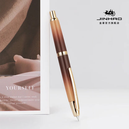 Limited Edition Jinhao 10 Retractable Fountain Pen — EF/F Nib with Ink Converter, Gradient Coffee