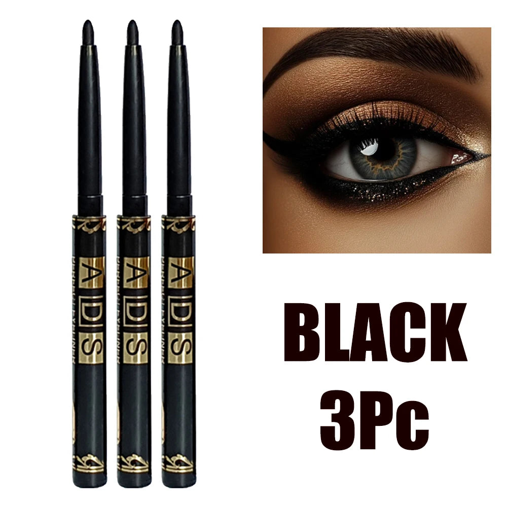 2pcs Waterproof Black & Brown Eyeliner Pencils – Smudge-Proof Long-Lasting High-Pigment Eye Makeup for Beginners