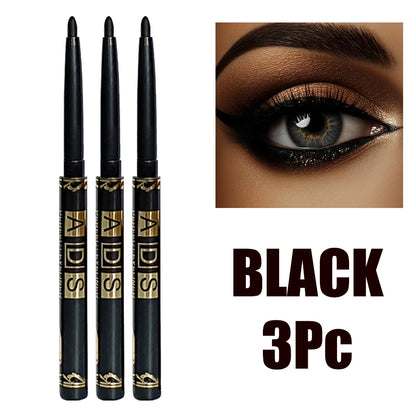 2pcs Waterproof Black & Brown Eyeliner Pencils – Smudge-Proof Long-Lasting High-Pigment Eye Makeup for Beginners
