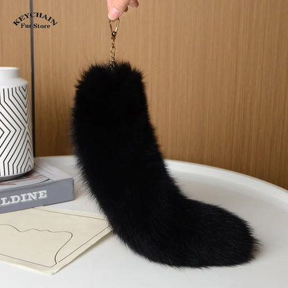 Cute Fluffy Bunny Fur Keychain – Plush Pom Pom Bag Charm and Car Key Ring with Hair Bow