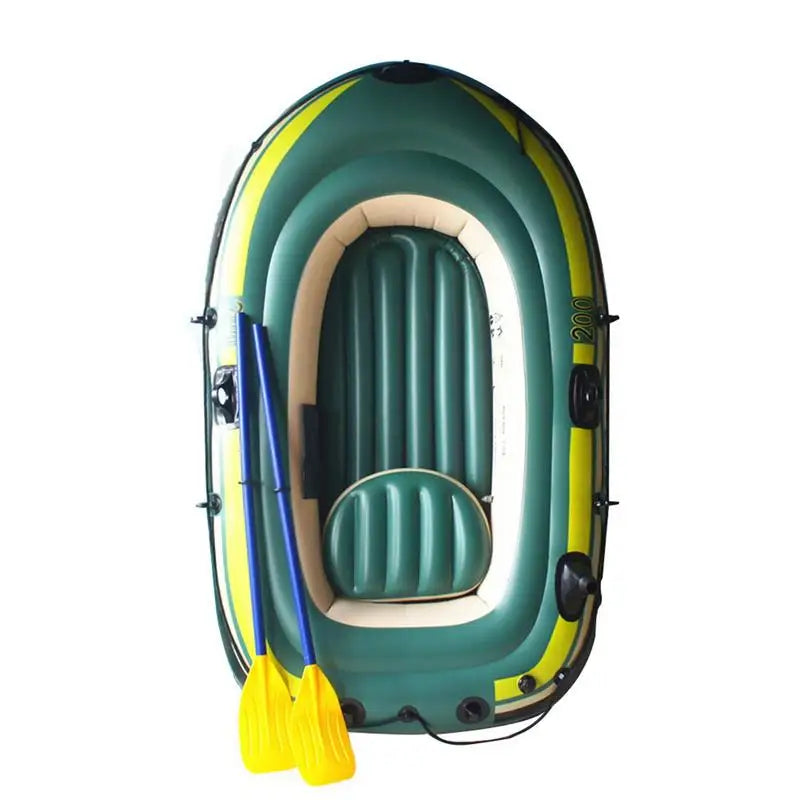 2/3 Person Heavy-Duty Inflatable Boat – Fishing Air Kayak Canoe for Drifting & Rafting (No Oars & Foot Pump)