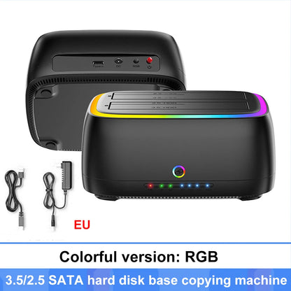 7-in-1 Dual Bay Hard Drive Docking Station USB 3.0 – 5Gbps SATA HDD/SSD Clone Enclosure for 2.5" & 3.5" Drives, TF/SD Card Reader