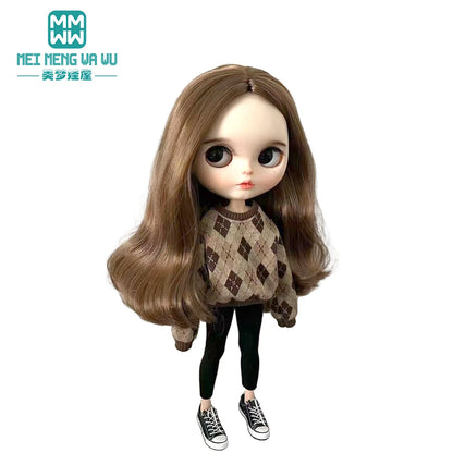 Doll Clothes Set — Fashion Polka Dot Shirts, Sundresses & Sweatshirts for Blythe, Azone, OB22, OB24 Doll Accessories