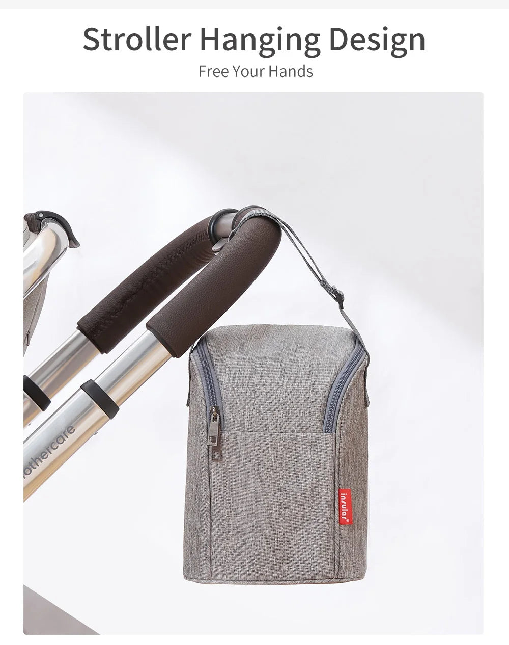 Portable Breastfeeding Bottle Bag – Leak-Proof Insulated Lunch Bag with Stroller Hanging Design for Breast Milk Cooler
