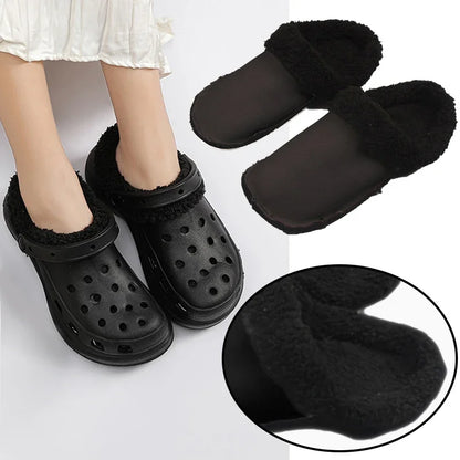 Hole Shoes Velvet Liner – Thickened Winter Warm Detachable Cotton Sleeve & Plush Inner Liner for Soft Shoe Covers