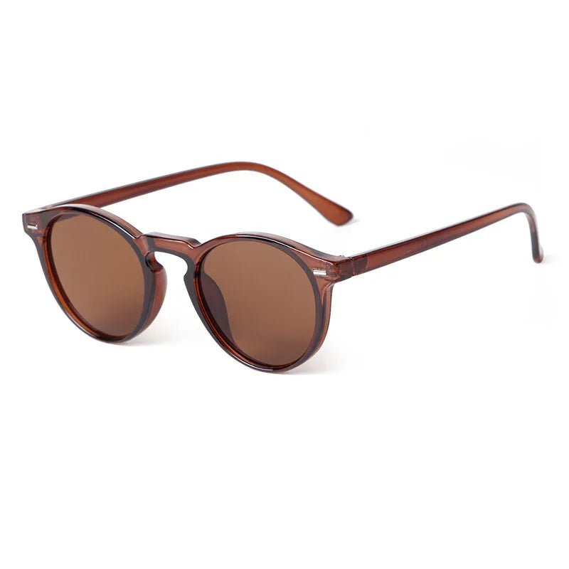 Vintage Round Sunglasses – 2024 Fashion Design for Men & Women, Retro Rivet Yellow & Blue Lens, Square Sun Glasses