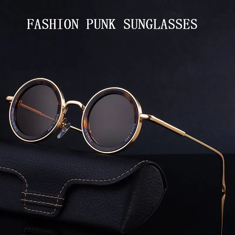Round Steampunk Sunglasses — Vintage Punk Retro Fashion Glasses for Men & Women