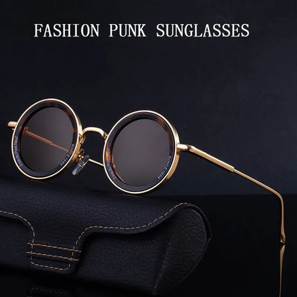 Round Steampunk Sunglasses — Vintage Punk Retro Fashion Glasses for Men & Women