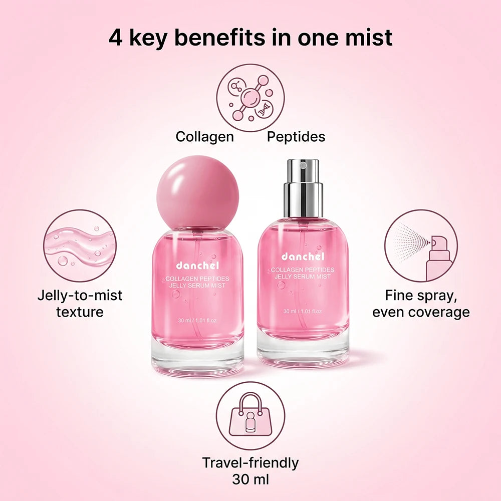 Collagen Peptide Jelly Serum Mist - 2-in-1 Hydrating Facial Serum and Moisturizing Spray for Smooth, Dewy Skin