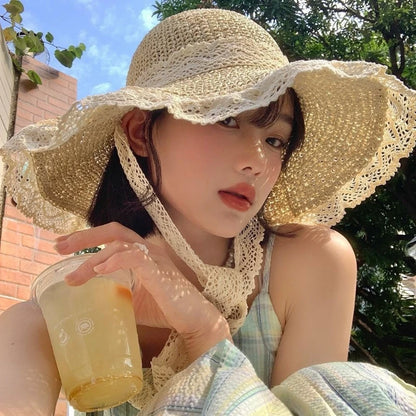 Women’s Wide Brim Sun Hat – Large Foldable Summer Straw Hat with UV Protection for Beach & Outdoor Use