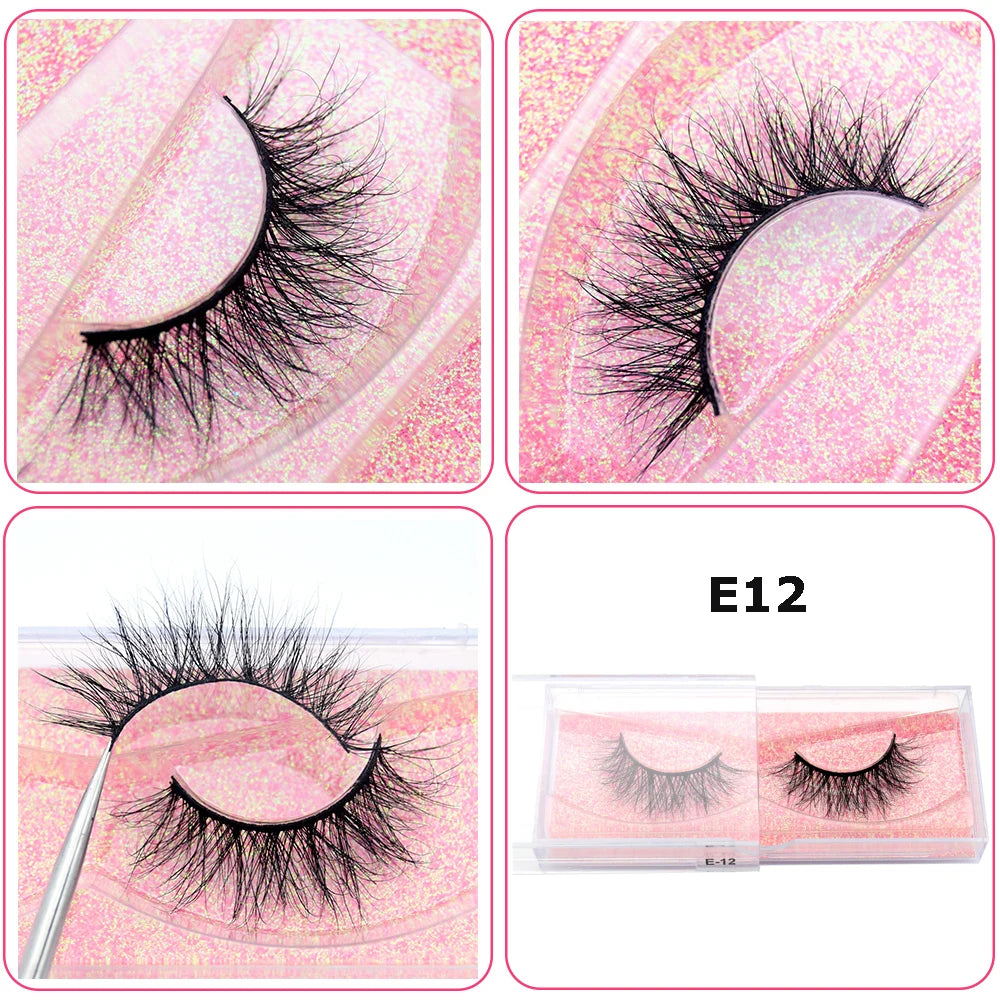 3D Real Mink False Eyelashes – Thick Handmade Strip Lashes with Glitter Packing for Makeup Beauty D101