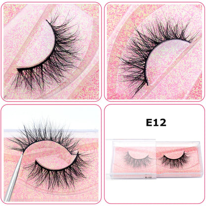 3D Real Mink False Eyelashes – Thick Handmade Strip Lashes with Glitter Packing for Makeup Beauty D101