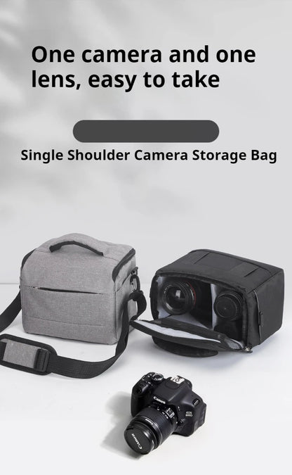 DSLR Camera Shoulder Bag – Portable Nylon Handbag for Sony, Nikon, Canon, Panasonic Equipment, Crossbody Style