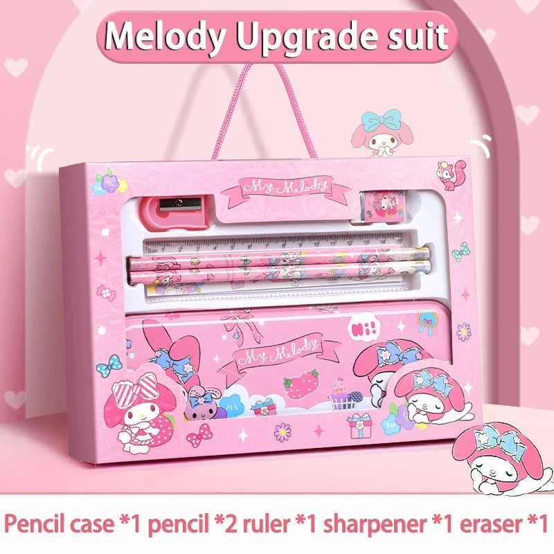 Sanrio Kawaii Stationery Gift Box – 12-Piece School Supplies Set with Kuromi, My Melody & Cinnamoroll for Girls