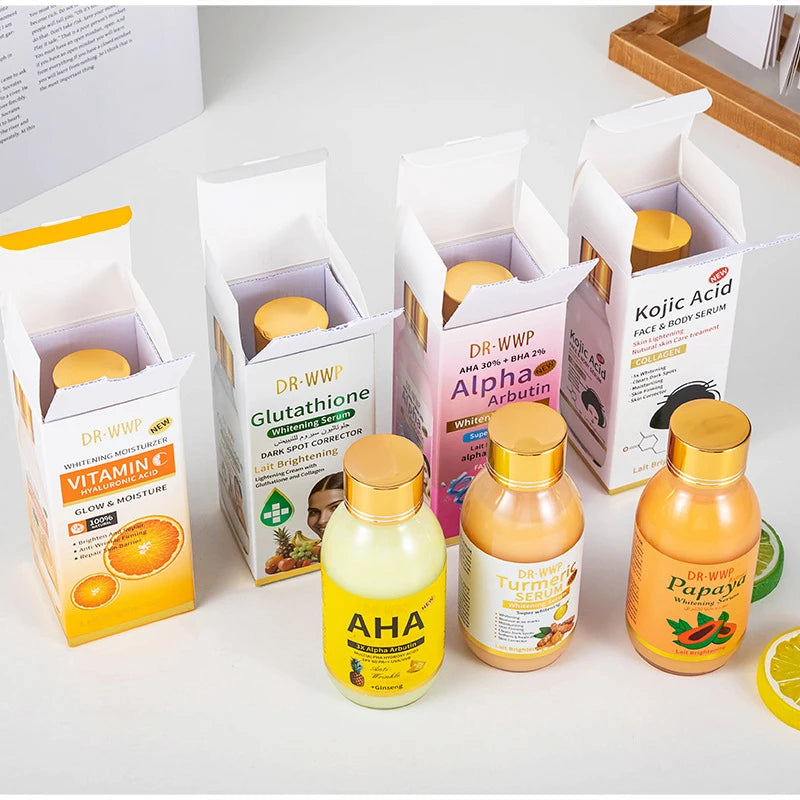125ml Brightening Facial Essence – Arbutin, Turmeric & Vitamin C Hydrating Serum with AHA, Papaya, Glutathione & Kojic Acid