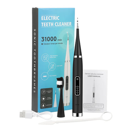 Electric Tooth Whitening Brush – Sonic Teeth Cleaner, Dental Scaler, Plaque & Calculus Remover Kit