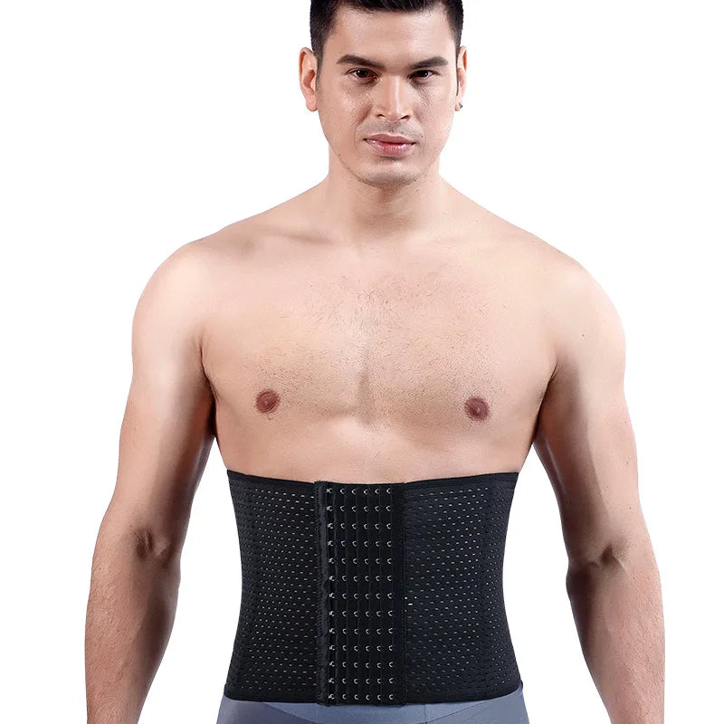 Men Slimming Waist Trainer Belt – Body Shaper Corset for Abdomen & Belly Control Fitness Compression Shapewear Tummy Trimmer Belt