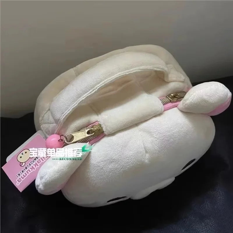Cute Rilakkuma Bear Plush Makeup Bag - Portable Cartoon Storage Pouch for Girls Travel & Daily Organization