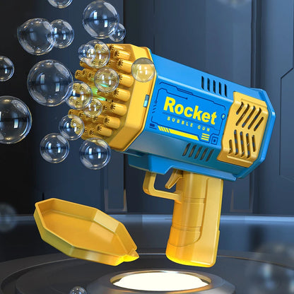 Handheld Fully Automatic Space Light Bubble Machine - Electric Children's Toy, Battery-Free & Bubble Water-Free, 40-Hole Design
