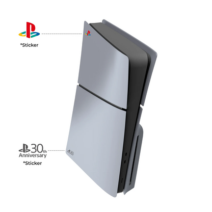 Limited Edition Grey Custom Replacement Faceplates for PS5 Slim Console - ABS Cover Shell with Logo and 30th Anniversary Sticker