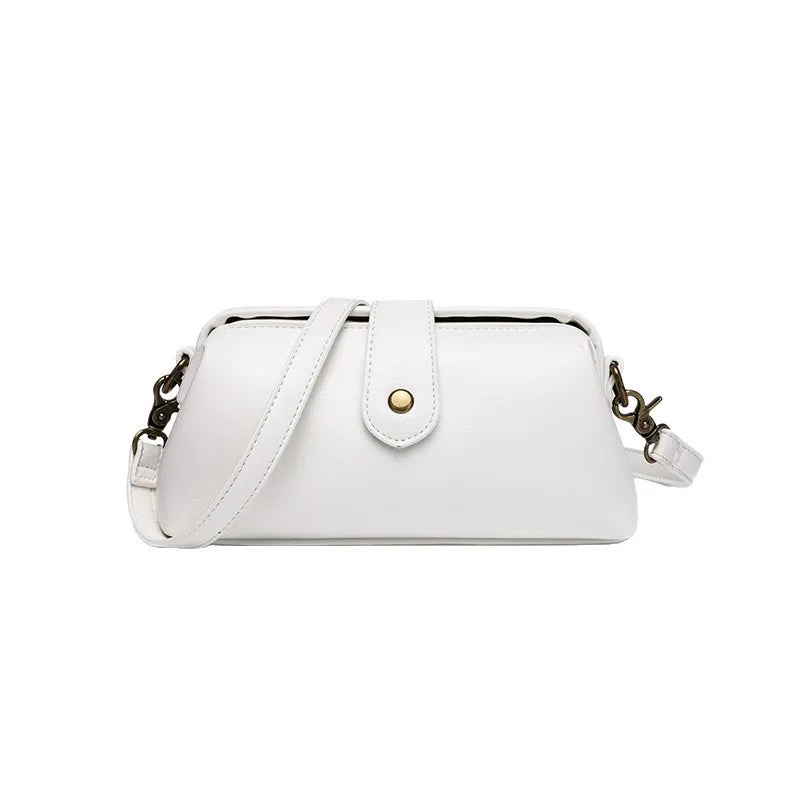 Minimalist Women’s PU Shoulder Bag - Trendy Crossbody Handbag with Clip for Daily & Professional Use