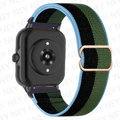 Nylon Elastic Watch Band for Amazfit GTS/GTR 4-3-2, Stratos & Bip Series – Bohemian Shiny Adjustable 20mm/22mm Strap